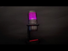 RGB que enciende el micrófono de condensador del USB para fluir y registrar