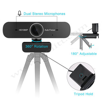 80 grados de la computadora USB de Autofocus completo del webcam HD 1080P 60FPS