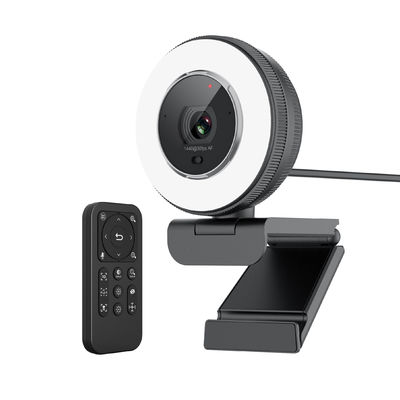 Webcam auto 2k del foco del micrófono dual con la luz correcta ajustable