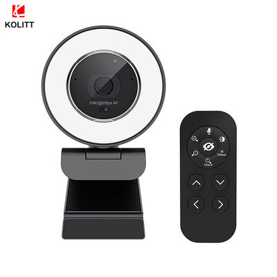 Webcam compacto del webcam 1080P 60FPS del filtro de la belleza con el anillo ligero