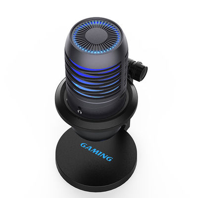 Live Stream Condenser Mic con las luces del RGB acalla/aumento/control de la salida/de volumen del auricular