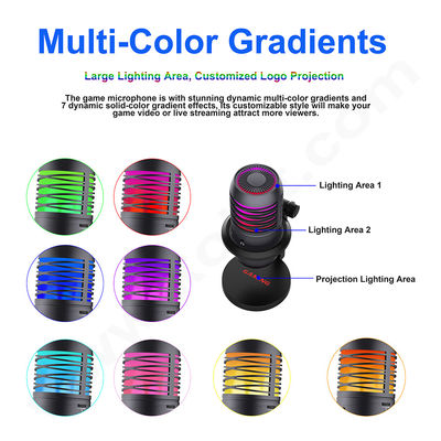 Micrófono del ordenador del estudio del ODM/del OEM, micrófono del RGB USB para fluir y cantar