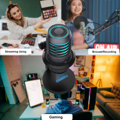 Micrófono del ordenador del estudio del ODM/del OEM, micrófono del RGB USB para fluir y cantar