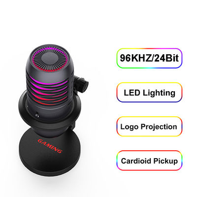 micrófono condensador cardioide del estudio de 92khz 24bit con la iluminación del RGB
