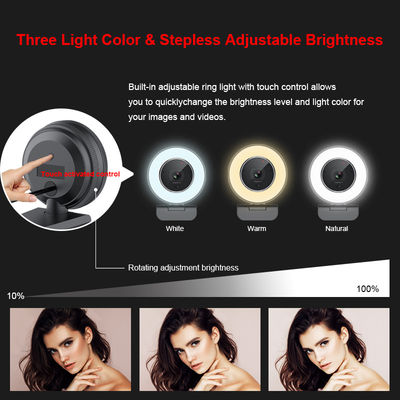 Autofocus profesional AF del webcam que fluye 2k/webcam de la frecuencia intermedia Ringlight