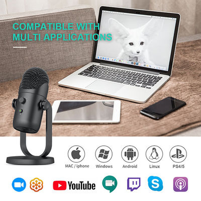 Micrófono liso de la charla de la web del micrófono de condensador del CE USB para los Bloggers