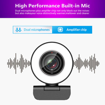 Formato del Autofocus H.264 de la cámara de Live Streaming Webcam USB con Ring Light