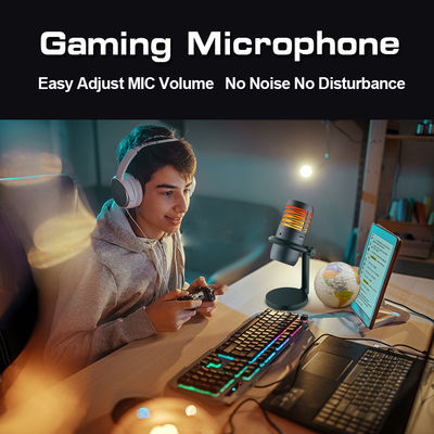 RGB que enciende el micrófono de condensador del USB para fluir y registrar
